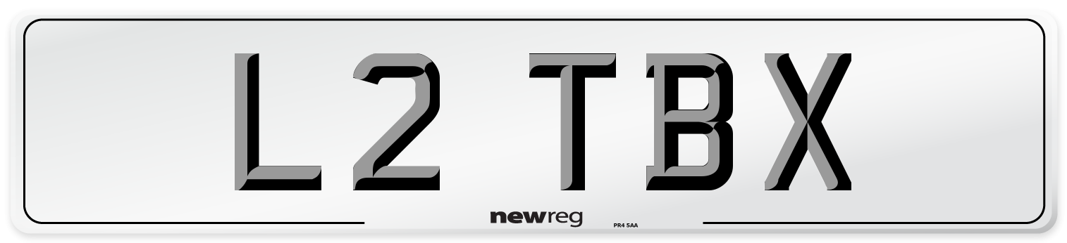 L2 TBX Number Plate from New Reg